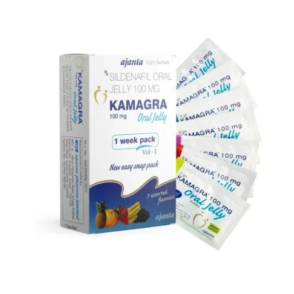 Kamagra Oral Jelly 100mg Sildenafil Citrate 7 Sachet Pack
