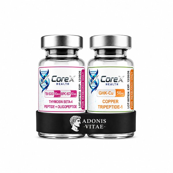 CoreX Health Recovery 2-Pack BPC-157 5mg + TB-500 5mg + GHK-Cu 50mg Peptide Bundle