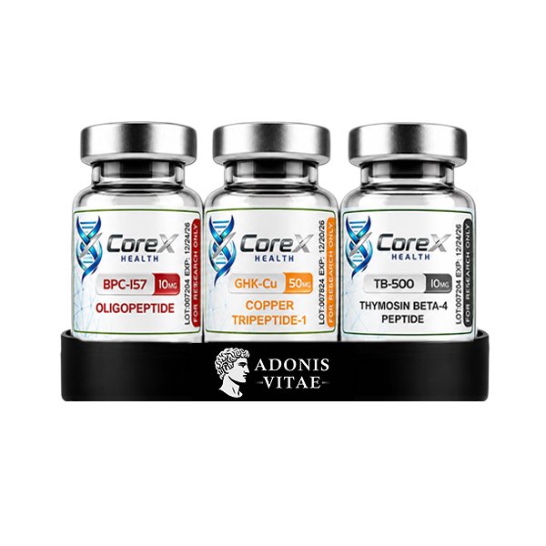 CoreX Health Recovery 3-Pack BPC-157 10mg + TB-500 10mg + GHK-Cu 50mg Peptide Bundle